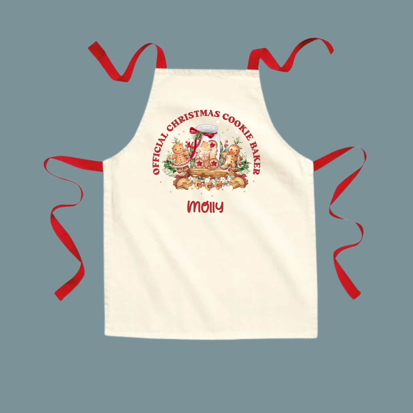 Kids Personalised Xmas Cookie Apron