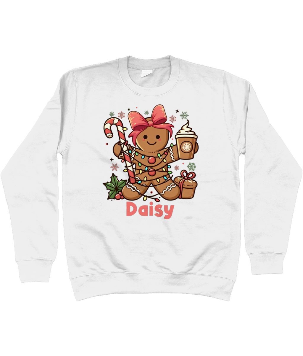 Kids Personalised Gingerbread Sweater (Girl)