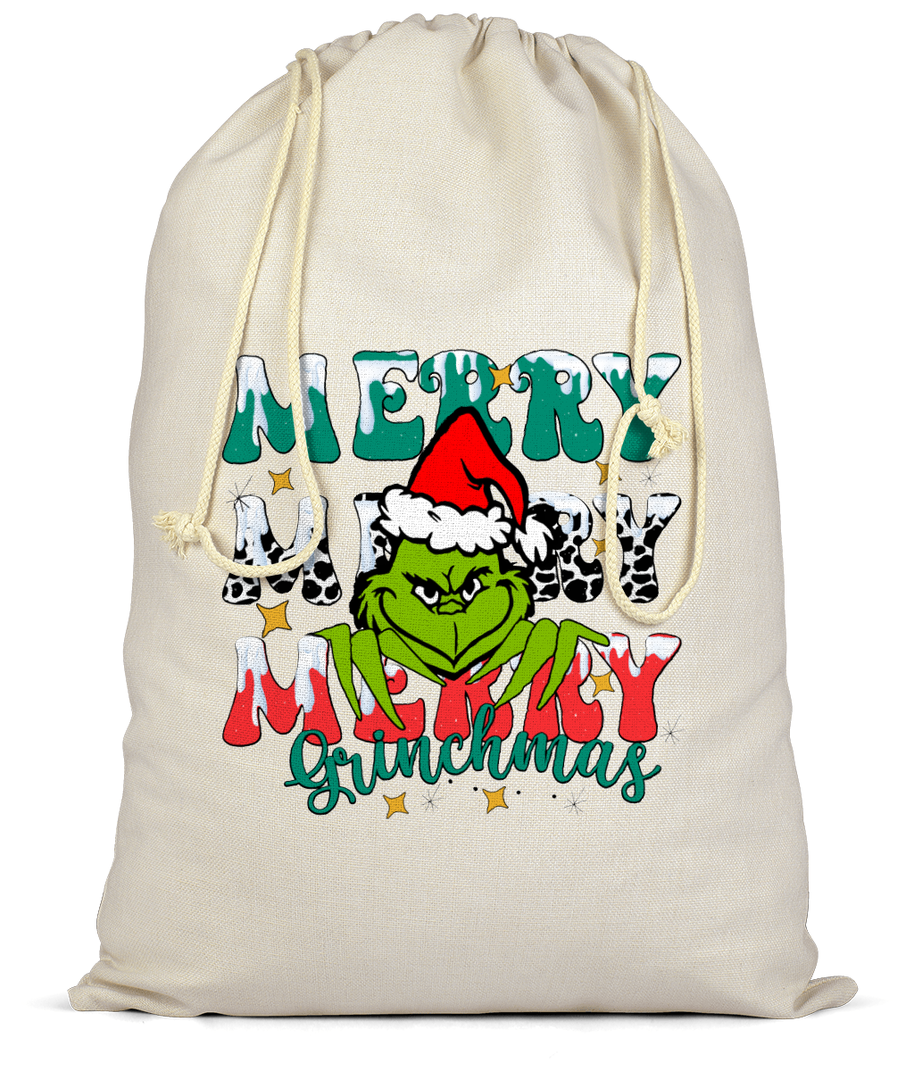 Merry Merry Grinchmas Santa Sack