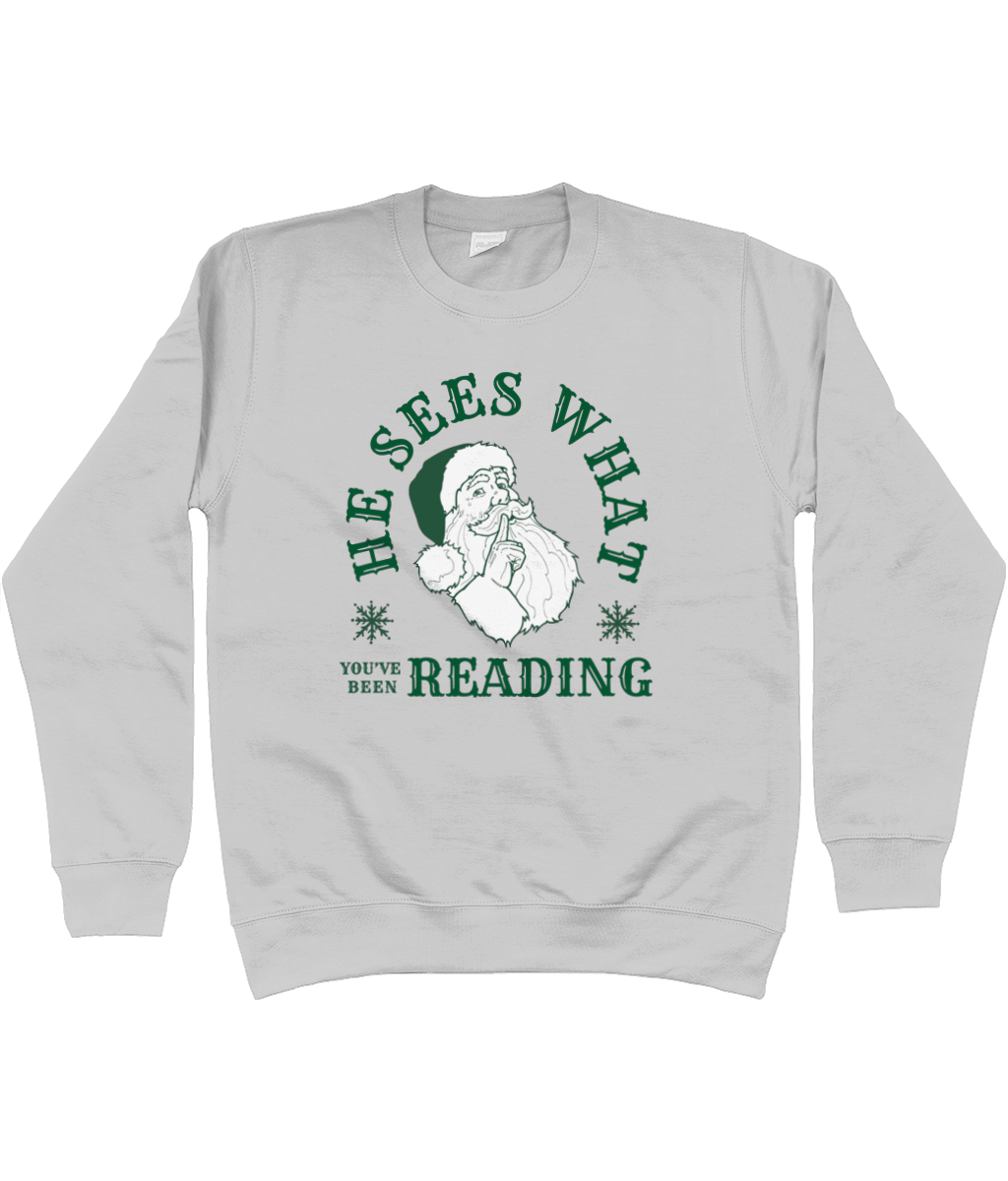 He Sees What You've Been Reading Sweater