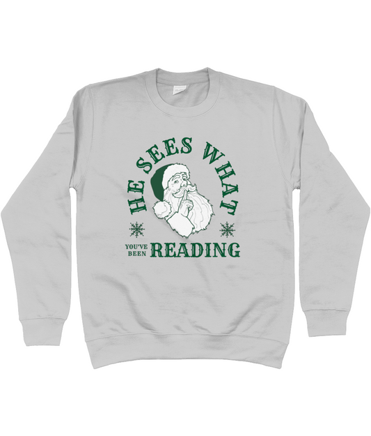 He Sees What You've Been Reading Sweater