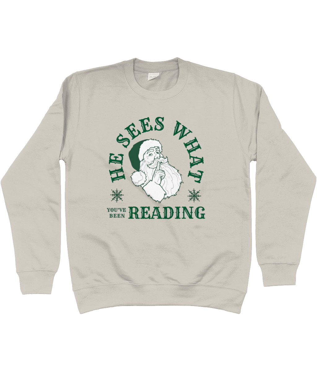 He Sees What You've Been Reading Sweater