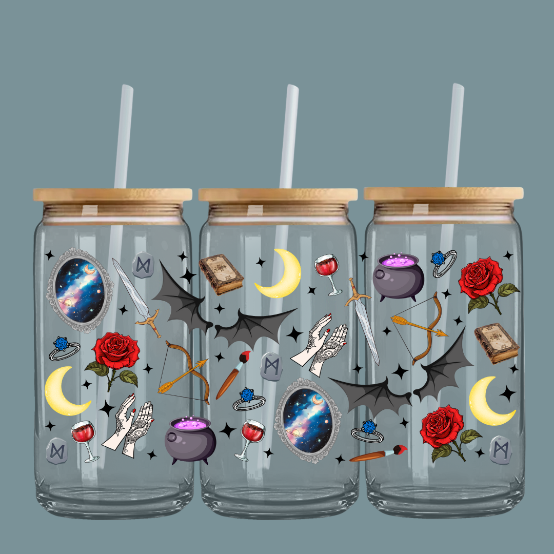 Acotar 16oz Glass Can With Bamboo Lid & Straw