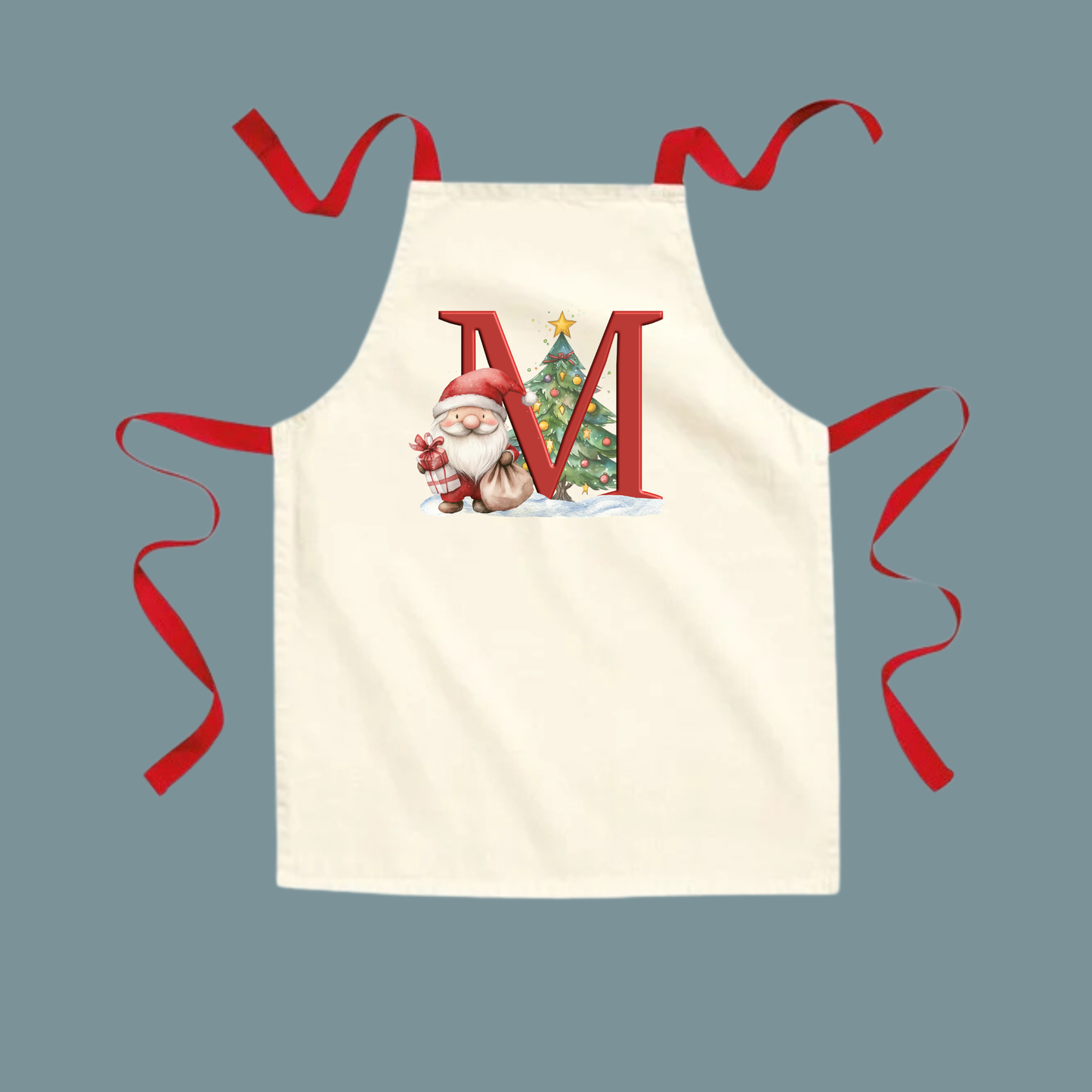 Kids Initial Santa Apron