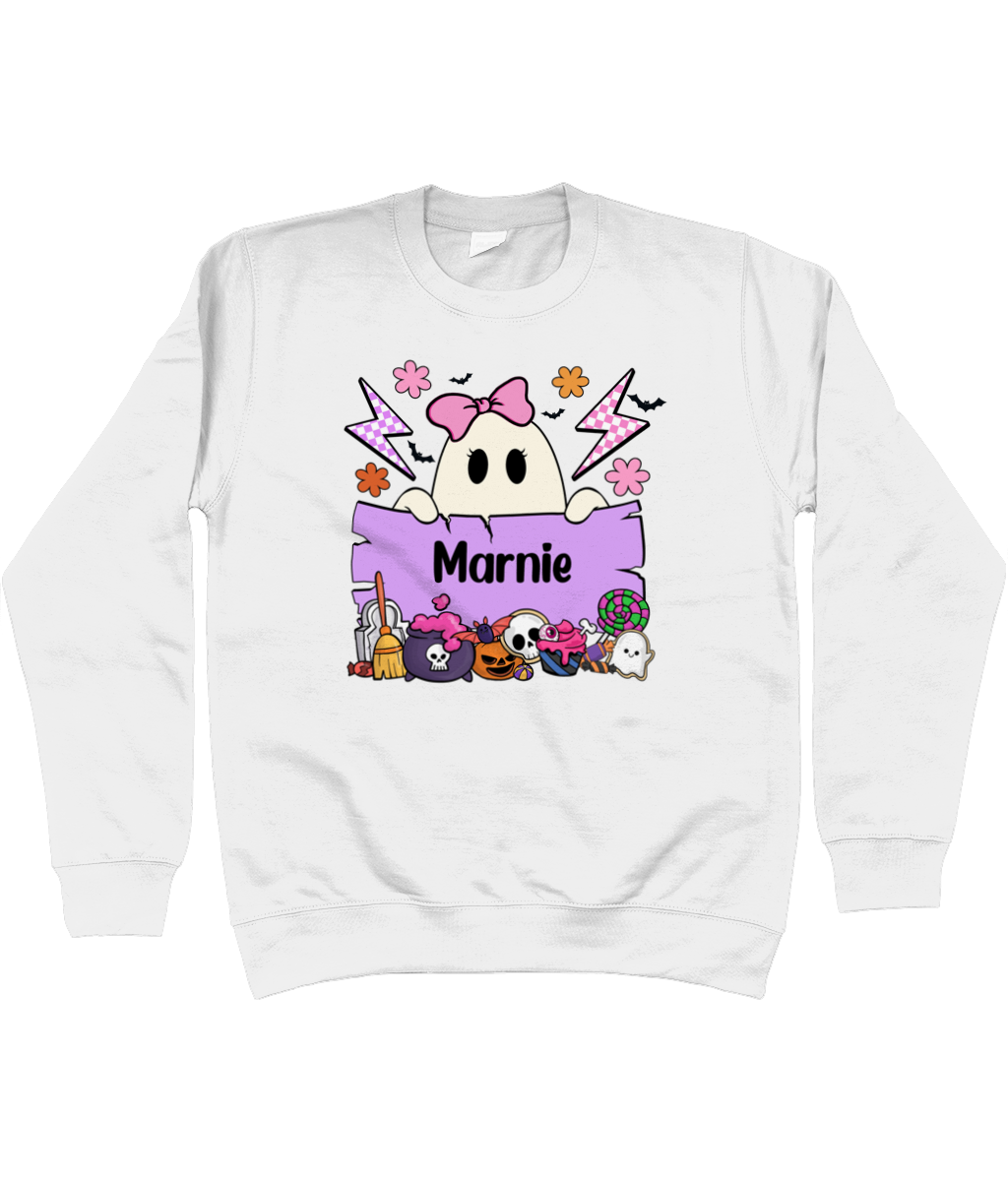 Kids Personalised Boo Girl Sweater