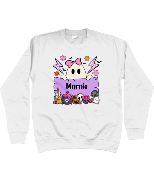 Kids Personalised Boo Girl Sweater
