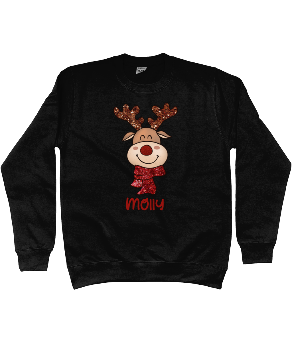 Kids Personalised Reindeer Sweater