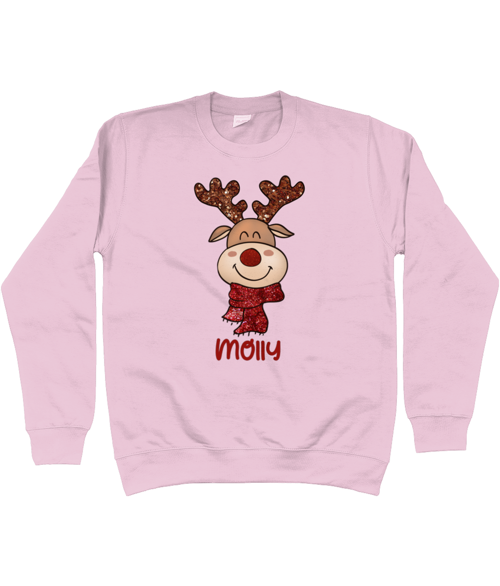 Kids Personalised Reindeer Sweater