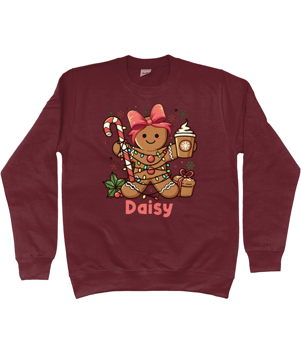 Kids Personalised Gingerbread Sweater (Girl)
