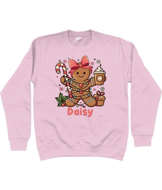 Kids Personalised Gingerbread Sweater (Girl)