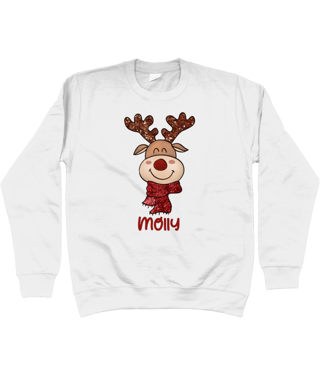 Kids Personalised Reindeer Sweater