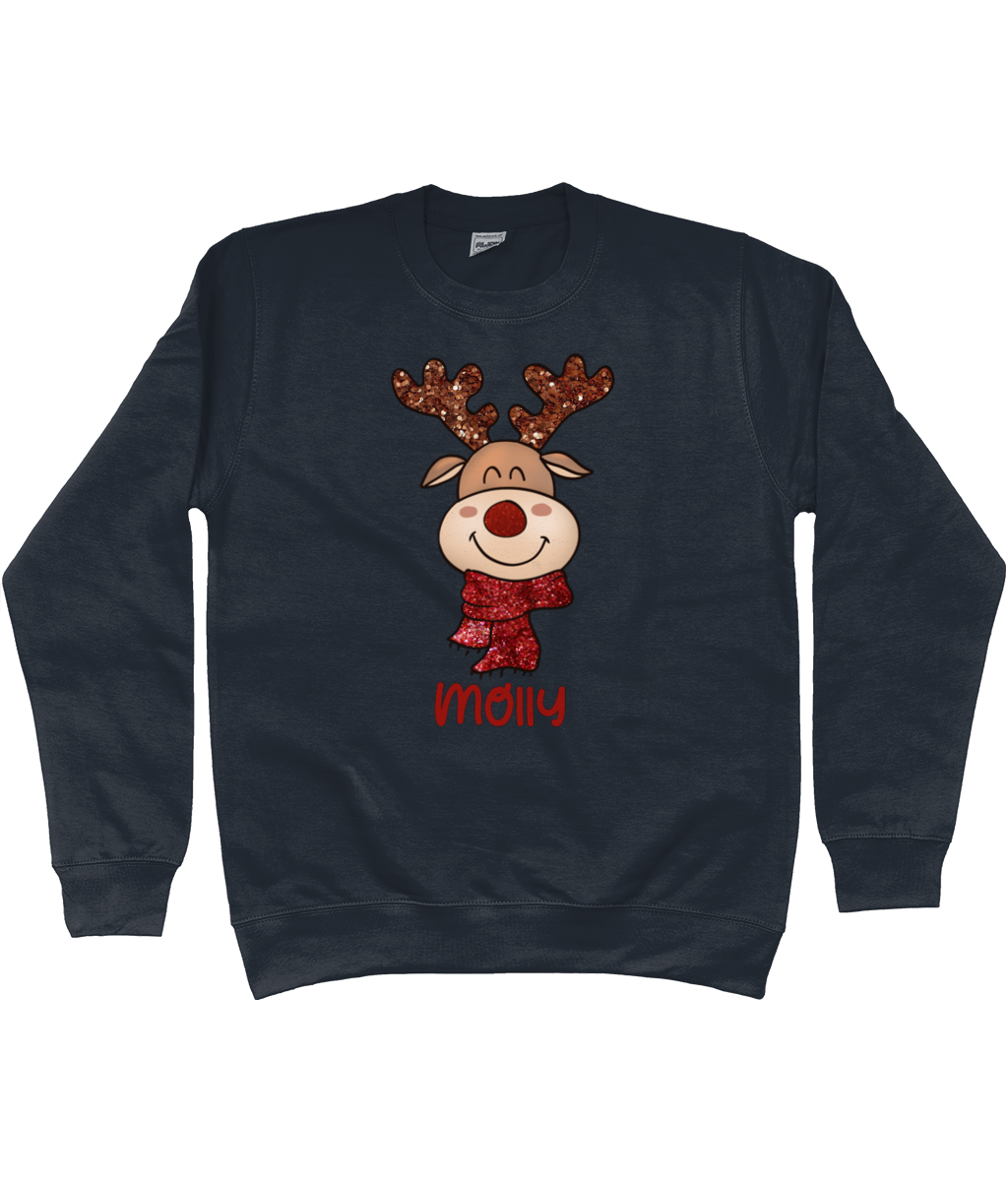Kids Personalised Reindeer Sweater