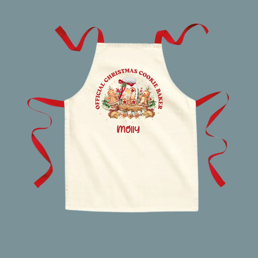 Kids Personalised Xmas Cookie Apron