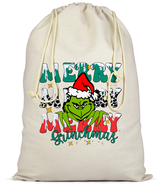 Merry Merry Grinchmas Santa Sack